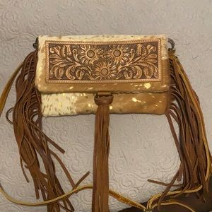 American Darling leather and hide crossbody purse